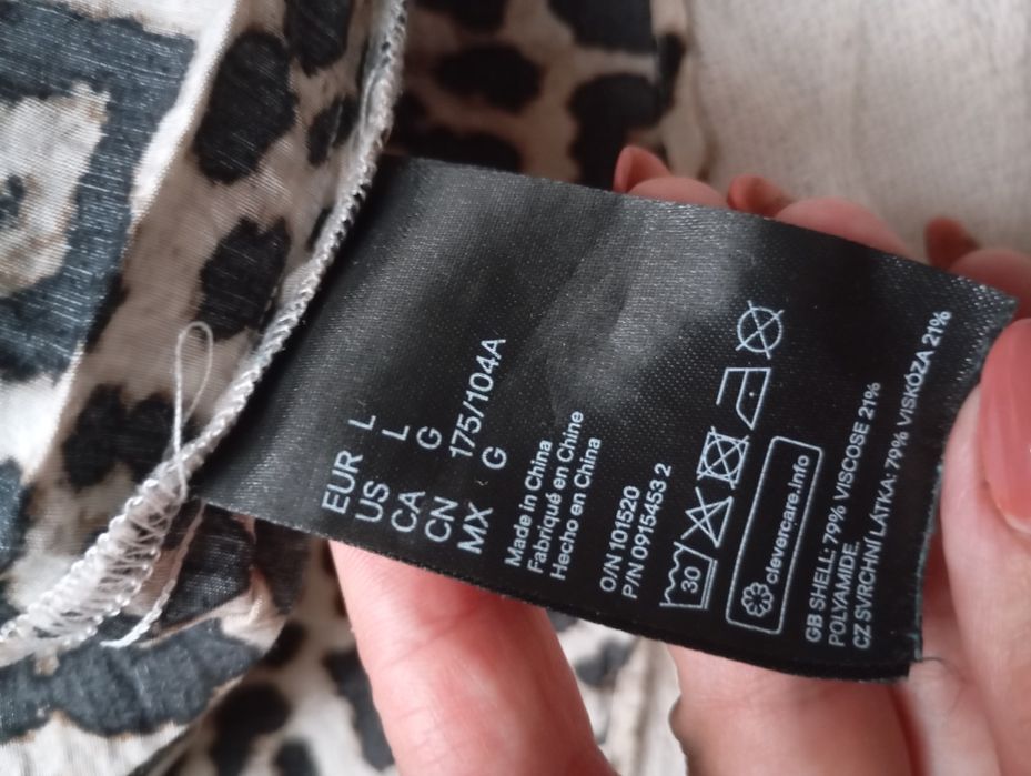 H&M L luźna oversizowa sukienka w panterkę zwierzęce wzory