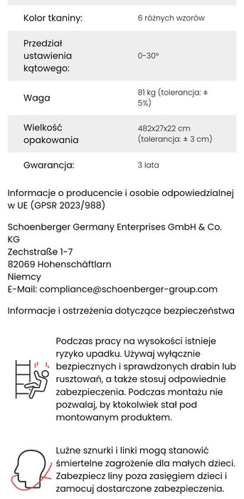 Całoroczna Markiza elektryczna Paramondo (również boczna)