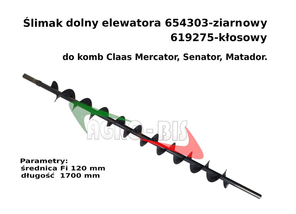 Ślimak zboż.654303 i kłosowy 619275 Claas Mercator Senator Protector