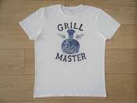 Biały t-shirt męski Grill Master | Reserved rozm. XL | stan bdb