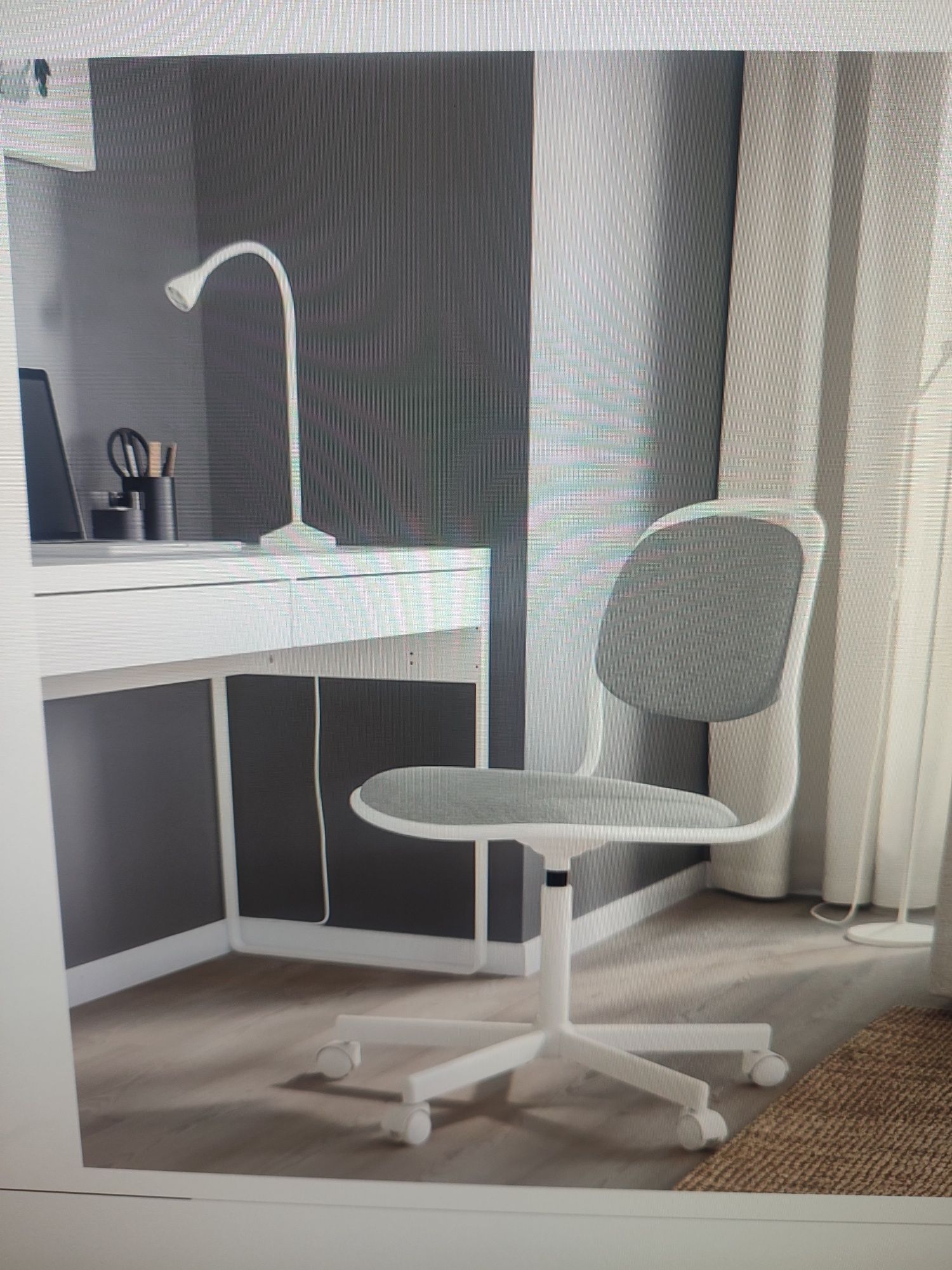 Krzesło obrotowe na kółkach IKEA Örfjäll jasnoszary