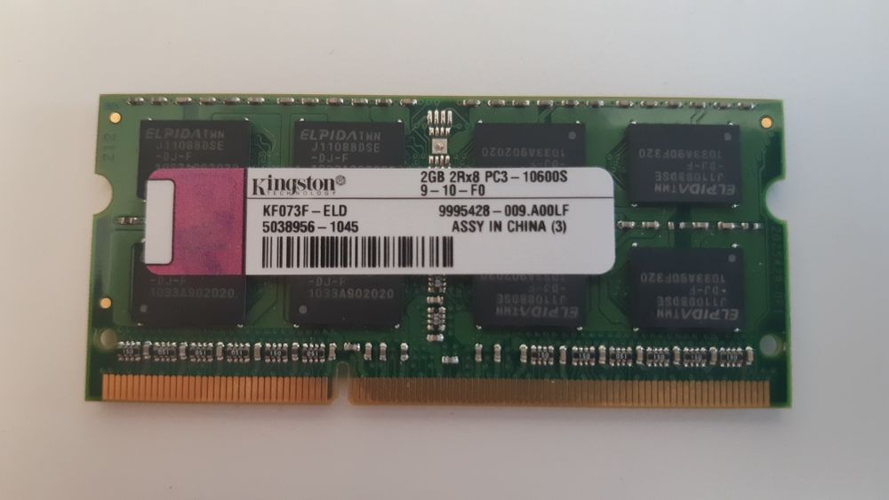 Memoria portatil kingston 4gb (2gb + 2gb) 2R8 PC3 10600S64729741312131121