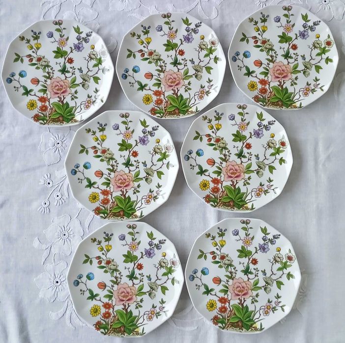 Komplet 7 talerzy deserowych – Kaiser W. Germany, dekoracja „Nanking”