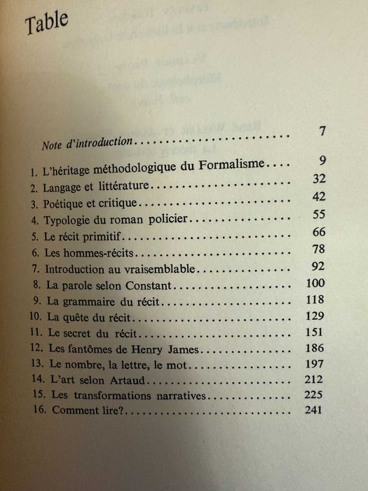 Tzvetan Todorov – Poétique de la Prose