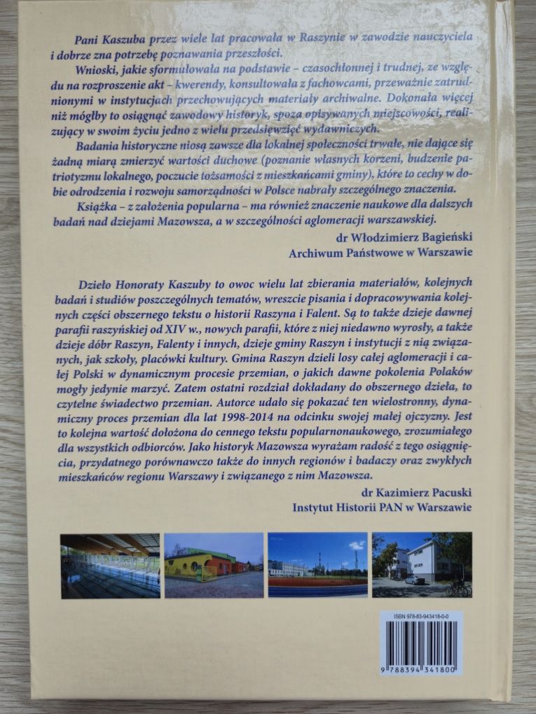 "Dzieje Raszyna i Falent" Honorata Kaszuba - wyd. 2015r.