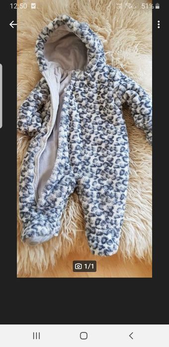H&m gruby Kombinezon zimowy 6-9 m Mis centki