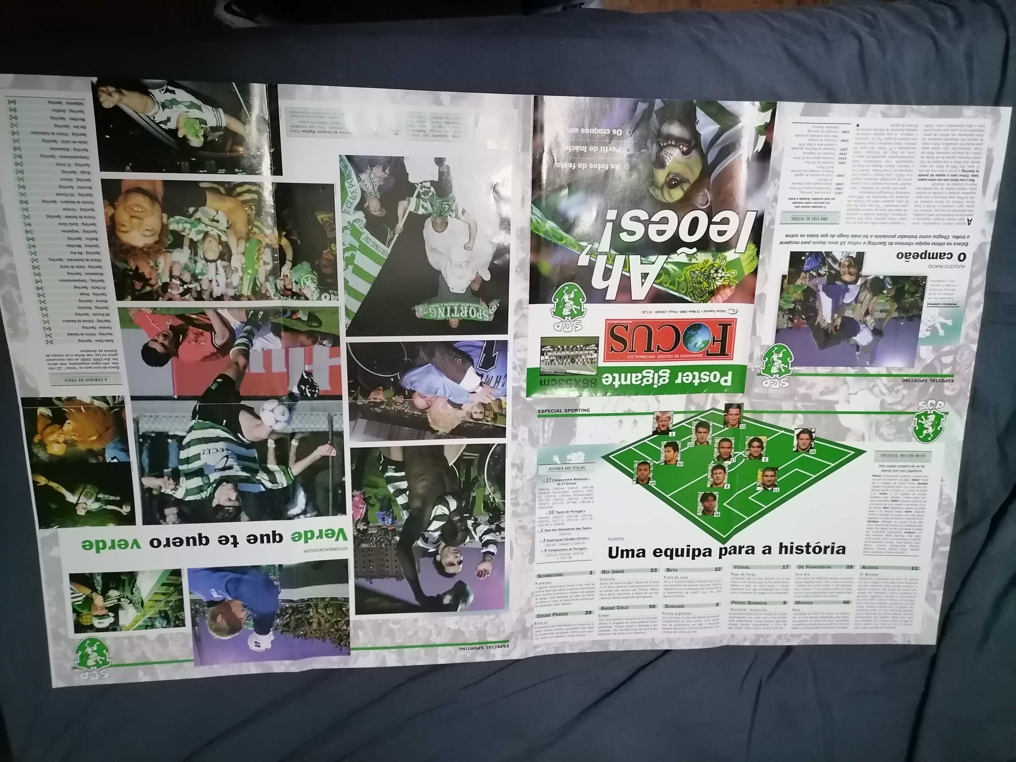 SPORTING Poster Gigante 86x53cm Campeão Nacional 1999/2000 Focus