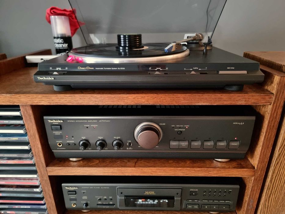 Wieża Technics 5 segmentów 2 piloty kolumny Technics winyle CD kasety