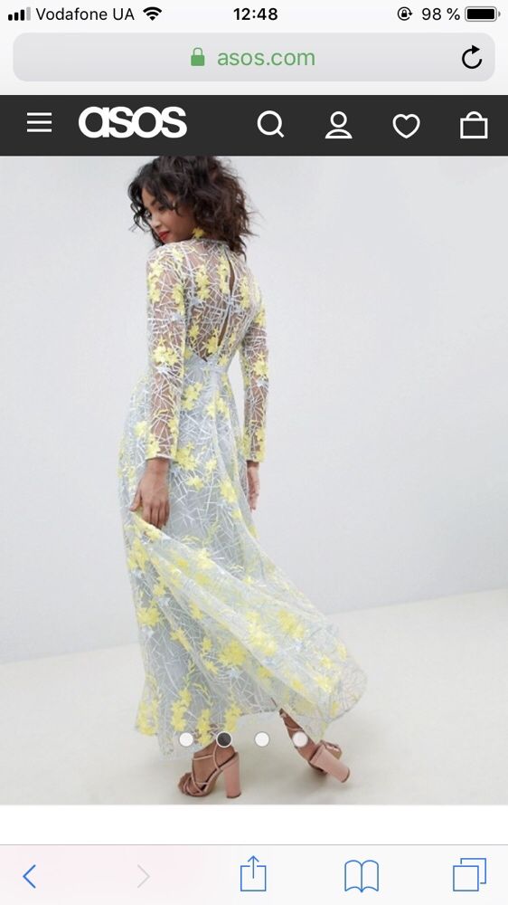 Платье Asos, вечернее, выпускное, нарядное размер 34 XS