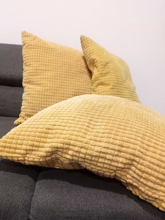 3 Almofadas Poliéster Amarelo 50x50