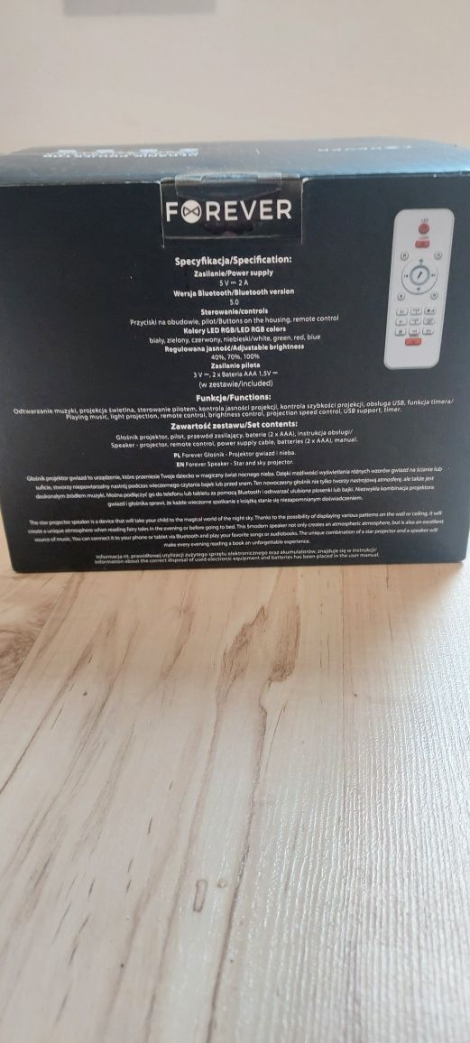 Nowy Głosnik Projektor Gwiazd i Nieba z Bluetooth z Pilotemh