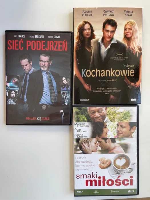 ZESTAW dvd filmy: Kochankowie, Smaki miłości, Sieć podejrzeń - komplet