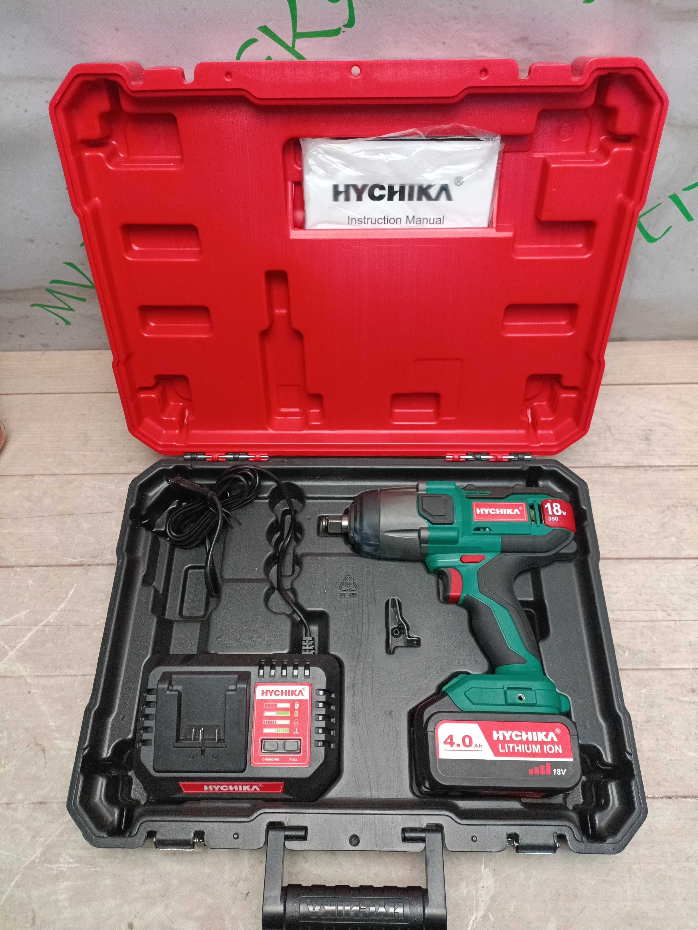 HYCHIKA акумуляторний ударний гайковерт 18В, 350Нм акб 4,0 А.г.
