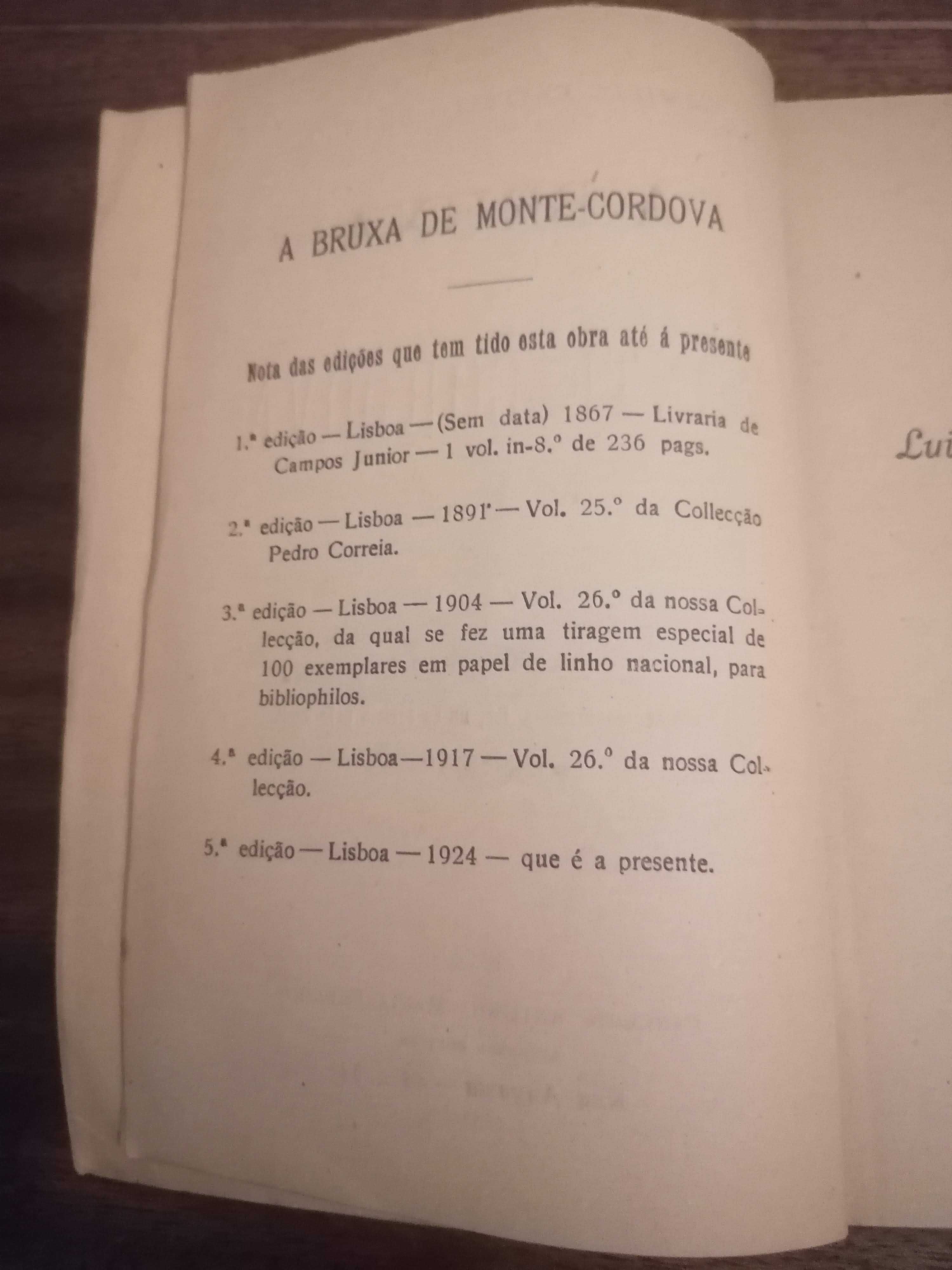 Livro “A Bruxa de Monte-Córdova” de Camilo Castelo Branco