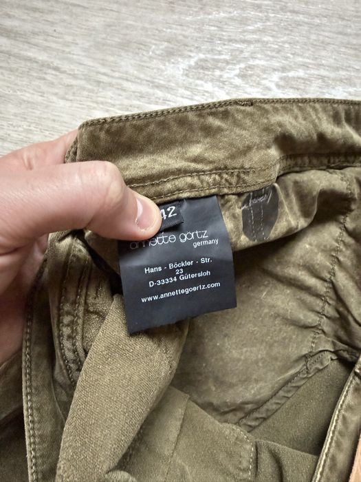 Жіночі штани брюки annette gortz хл розмір велюрові штани хакі колір