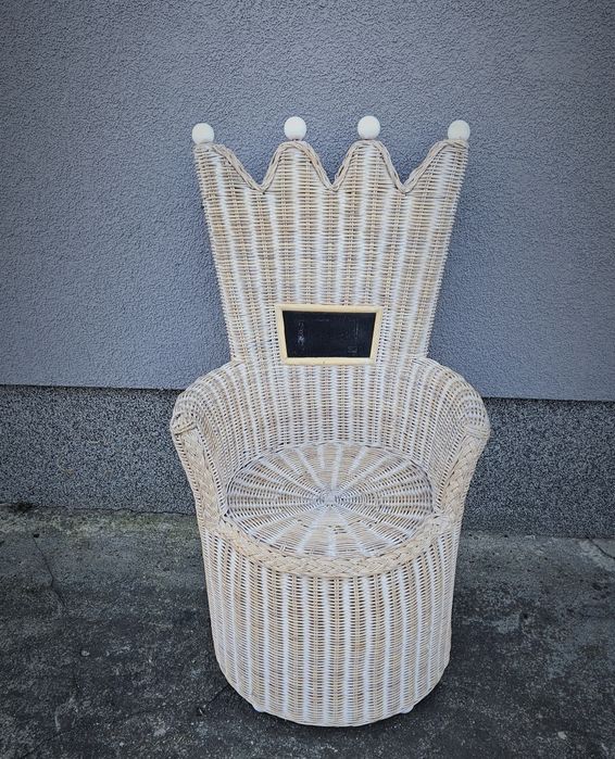 Fotel krzesło ratanowe tron