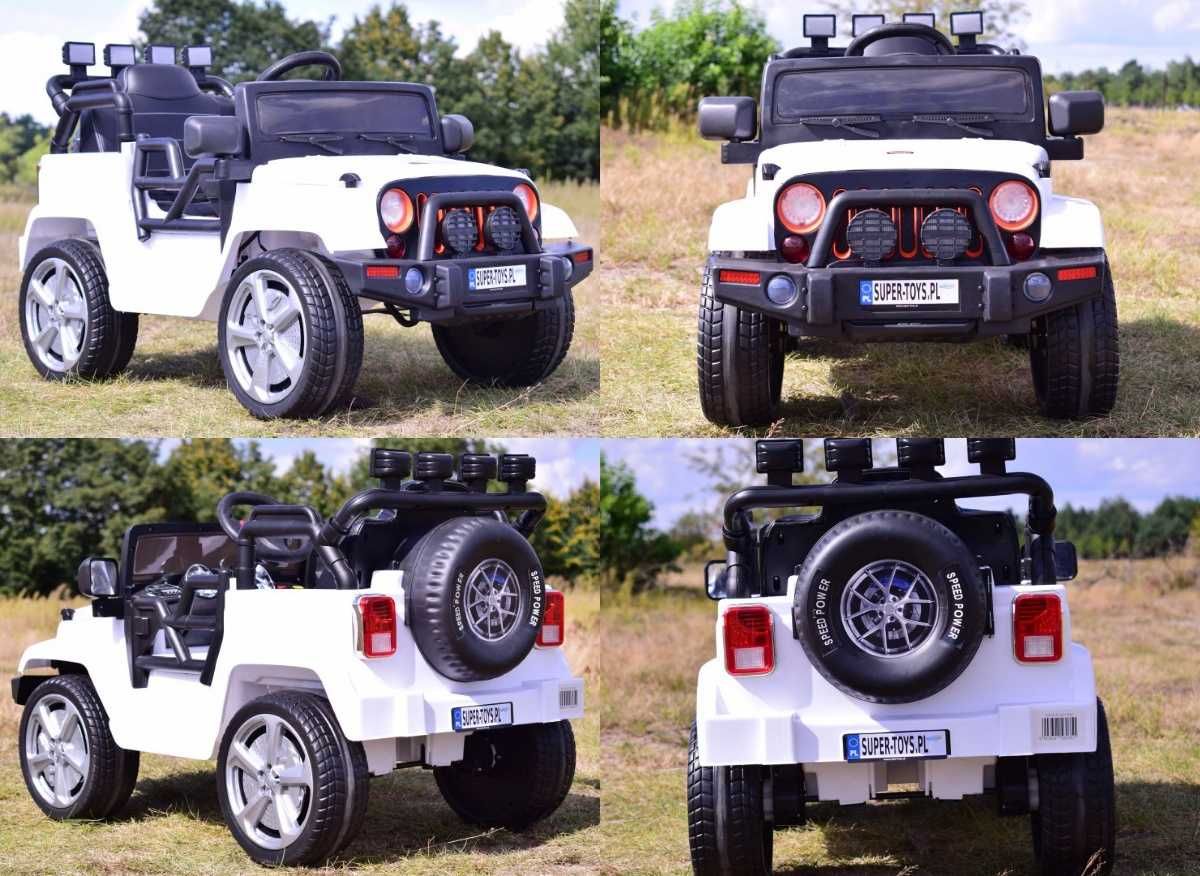 NOWOŚĆ Jeep Auto terenowe na akumulator  KOŁA Eva MIĘKKIE SIEDZENIE