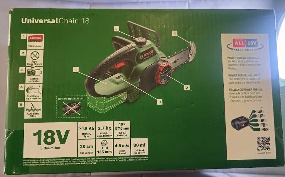 Bosch UniversalChain 18 Cordless Chainsaw – Brand New