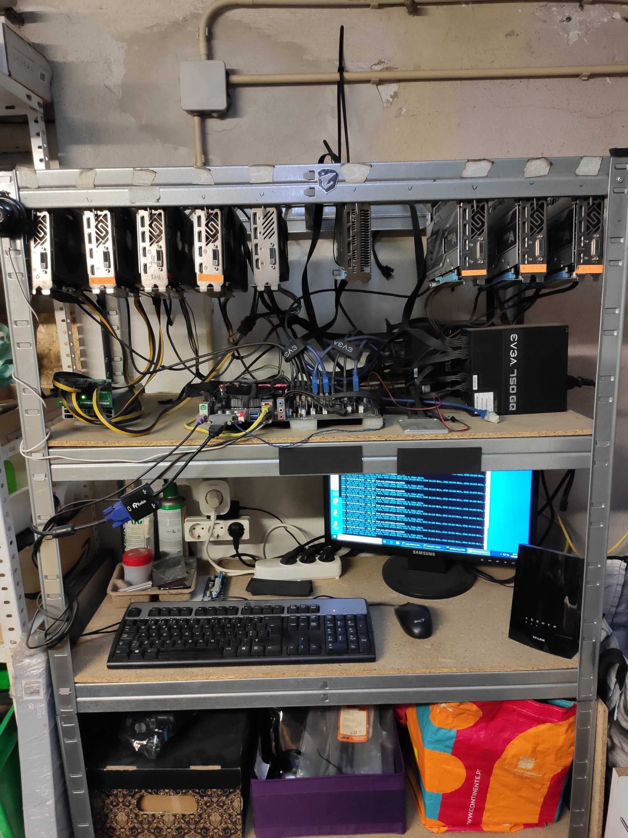 Rig de mineração | Mining rig | AMD RX580 Nitro+ e Vega 56