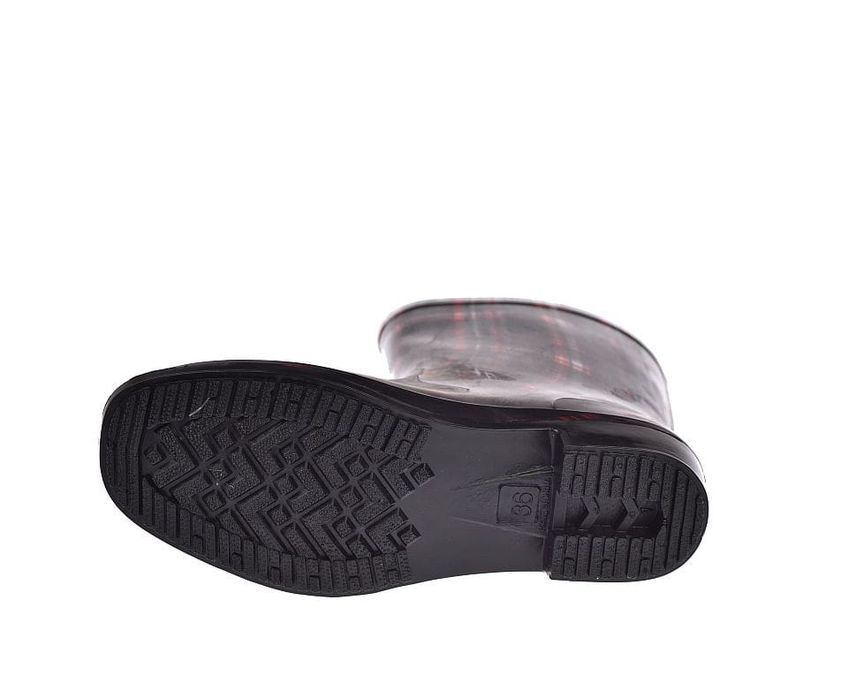 Kalosze damskie gumowce krata gumiaki ANX-01 BK-RD rozm. 39