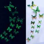 Conjunto de 12 borboletas fluorescentes