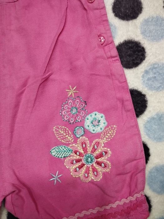 Ogrodniczki spodenki 80/86 lniane z lnu