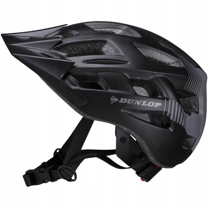 Kask Rowerowy Dunlop MTB 6xLED Czarno-Szary 58-61 cm wentylacja,daszek