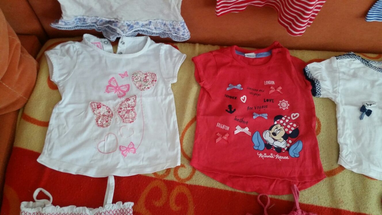 Sliczne bluzeczki spodenki letnie 12 sztuk 80 i 86