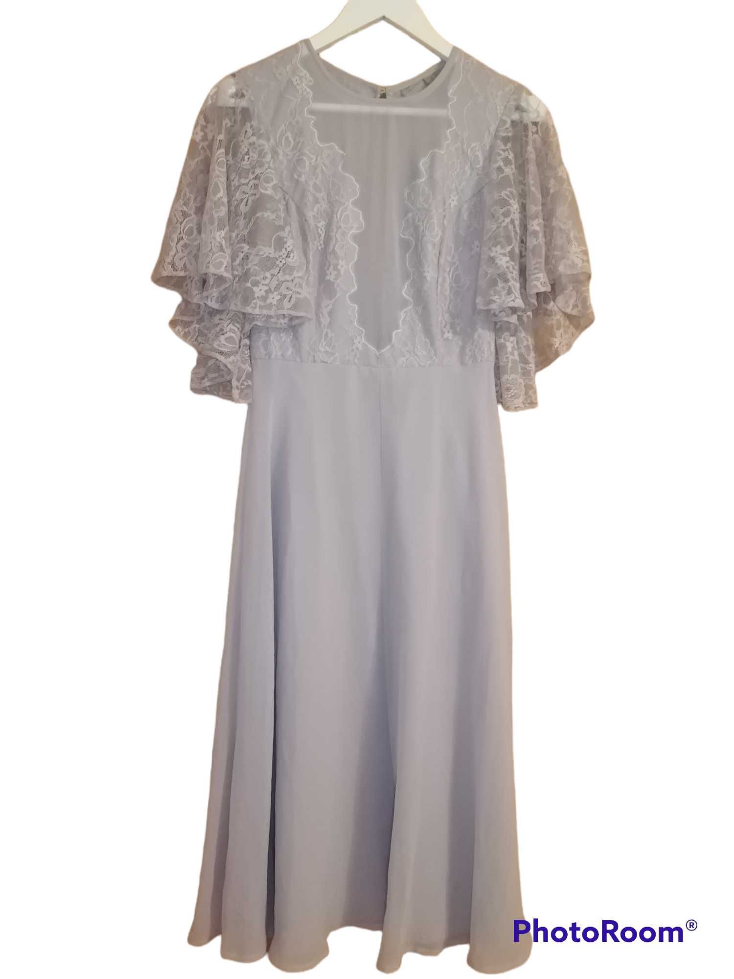 Elegancka sukienka midi kolor liliowy Asos