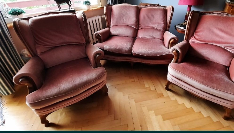 Ludwikowski zestaw sofa plus dwa fotele