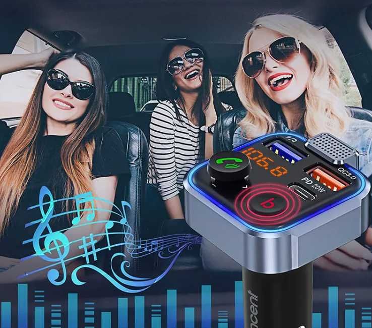 Transmiter samochodowy mp3 bluetooth zestaw głośnomówiący