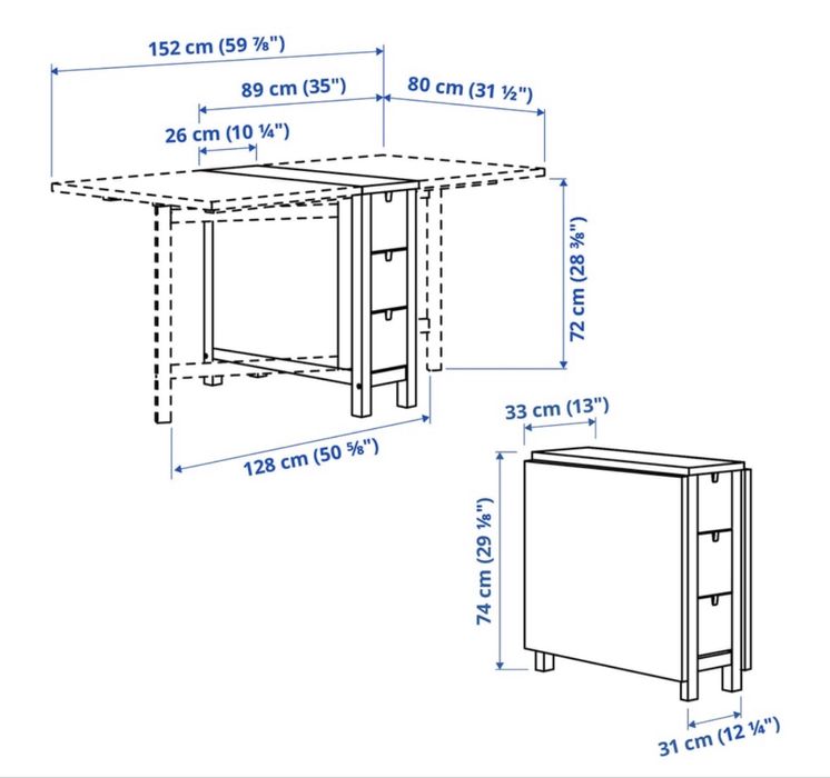 Mesa dobrável da série Norden da Ikea