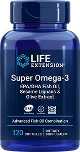 LIFE EXTENSION Super Omega-3 EPA/DHA olej rybi oliwa z oliwek 120kaps