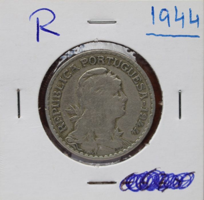 Moeda 1$00 1 Escudo República Portuguesa 1944
