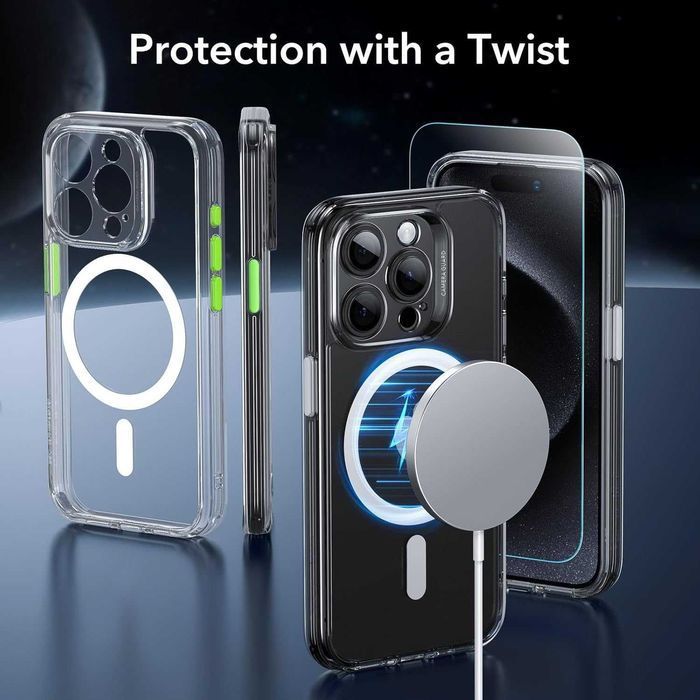 ESR Classic etui MagSafe do iPhone 15 Pro + szkło + aparat aplikator