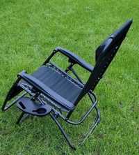 Садовий шезлонг Складне пляжне крісло з поличкою раскладушка ШЕЗЛОНГИ
