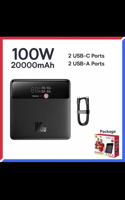 Павербанк Baseus 100w 20000mAh “Bayern Edition”