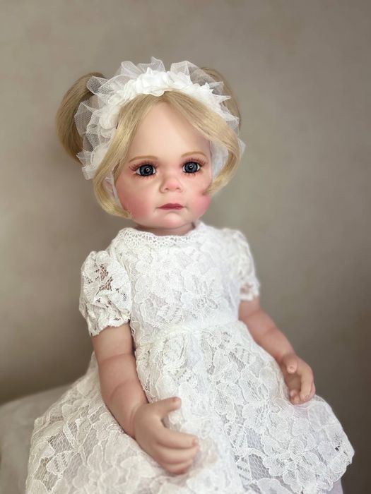 Велика лялька реборн 55 см Reborn кукла пупс реалістична дівчинка