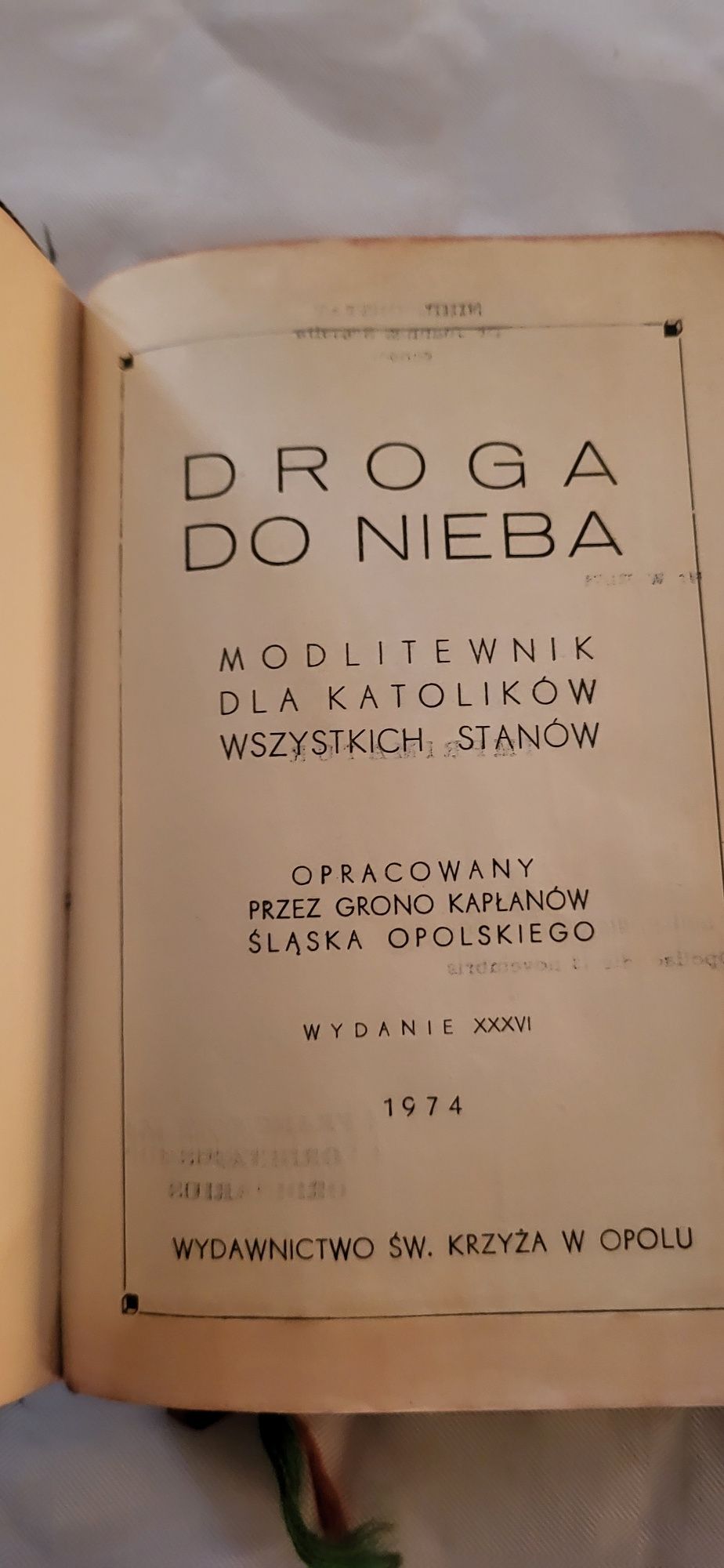 Droga do nieba Stary Modlitewnik z 1974r