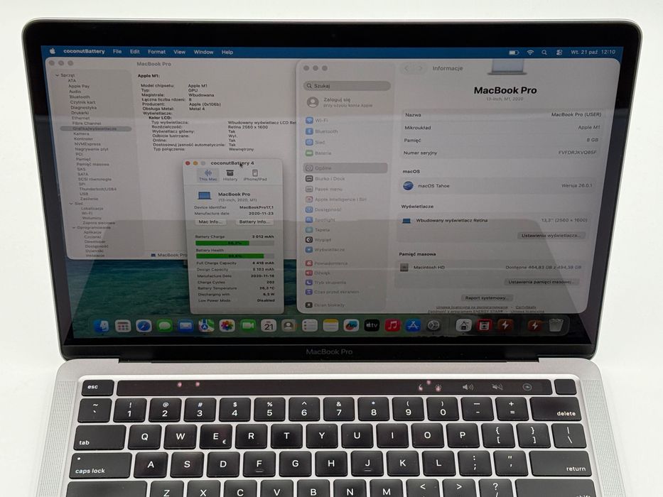 Laptop Apple Macbook Pro 13 2020 M1 8GB 512GB A2338 Space Grey