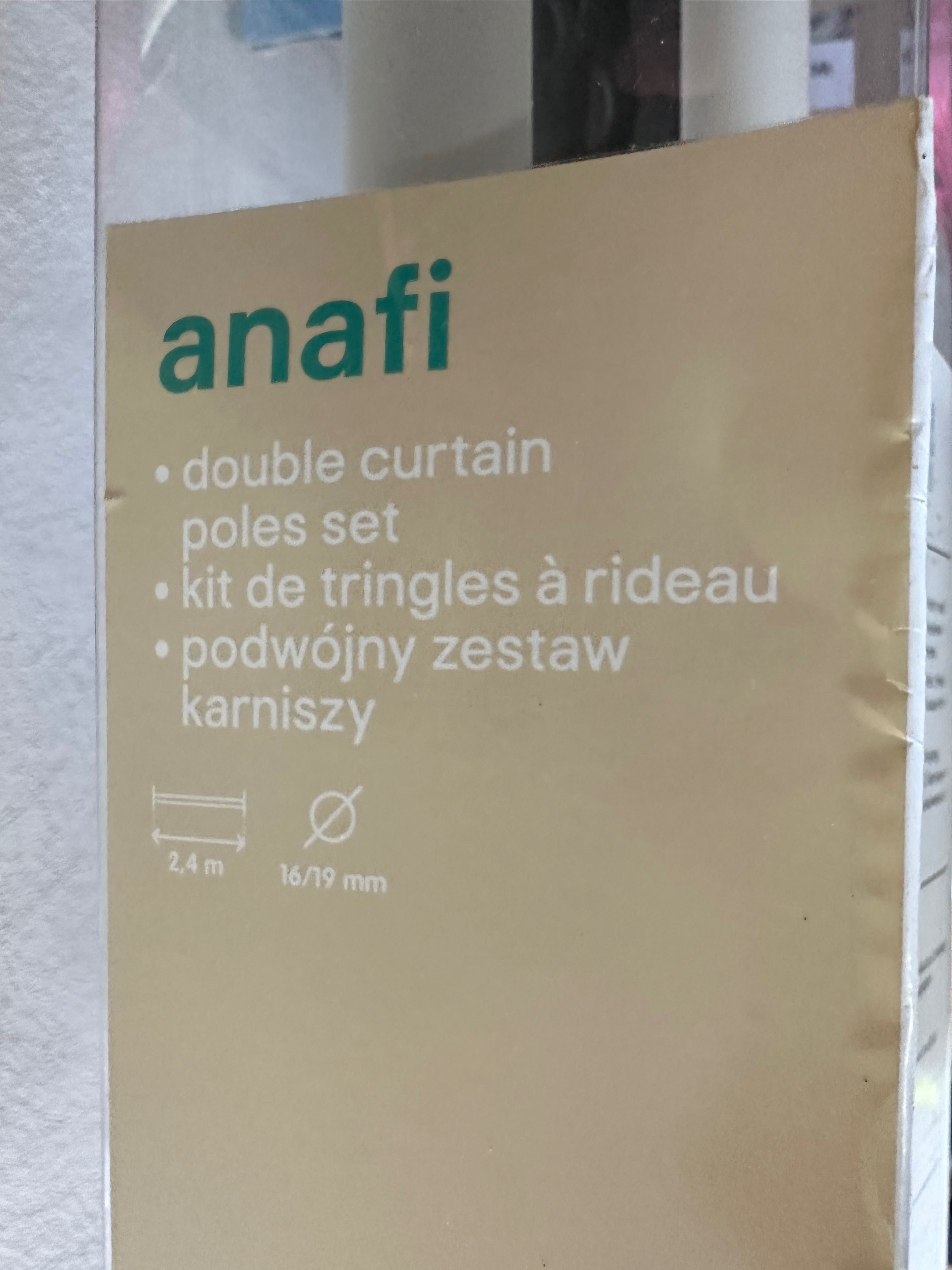 Karnisz podwójny GoodHome Anafi 19 mm 240 cm biały NOWY ZESTAW
