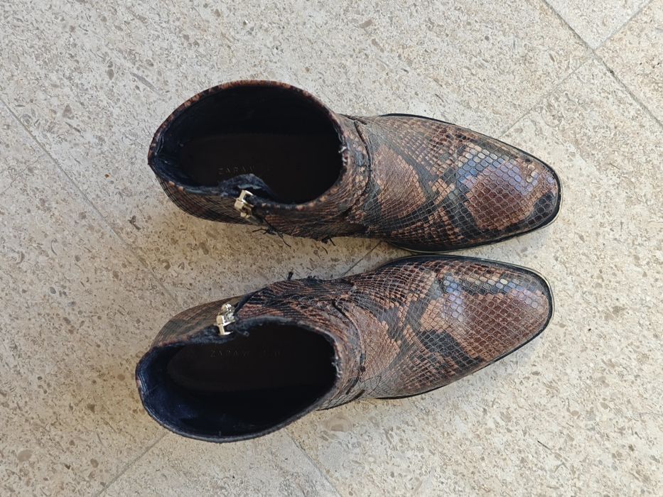 Botins Zara Cobra Salto Alto Tam 36