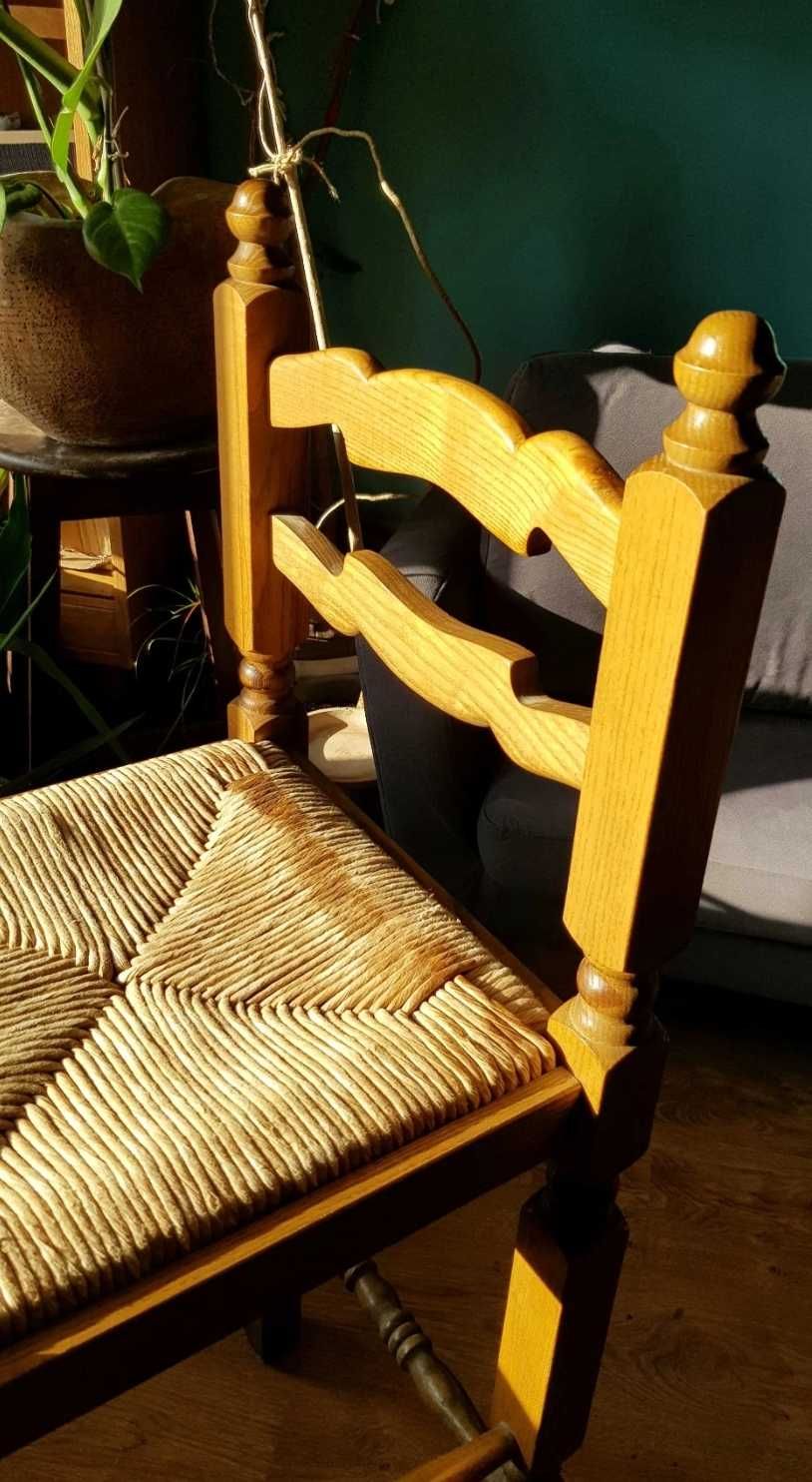 Krzesło barowe, hoker, drewniane, stylowe