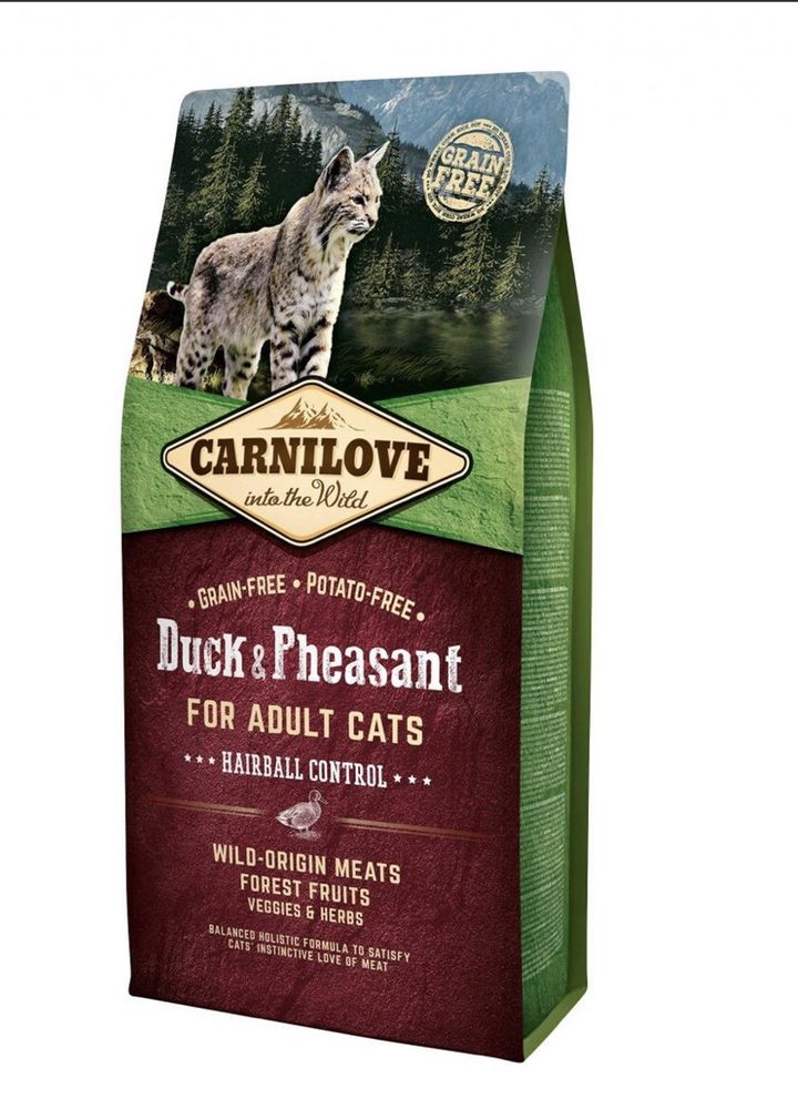 Carnilove Cat Duck & Pheasant Hairball Controll 6 кг