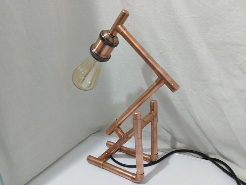 Настольная лампа "Endless December" E27 лофт медь ручной работы