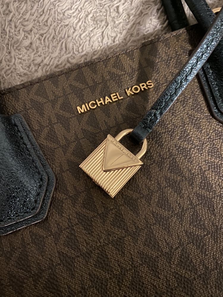 Oryginalna torebka Michael Kors mercer brown monogram