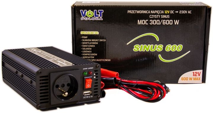 Інвертор Volt Polska sinus 600/12 вольт (чистий синус) для котлів