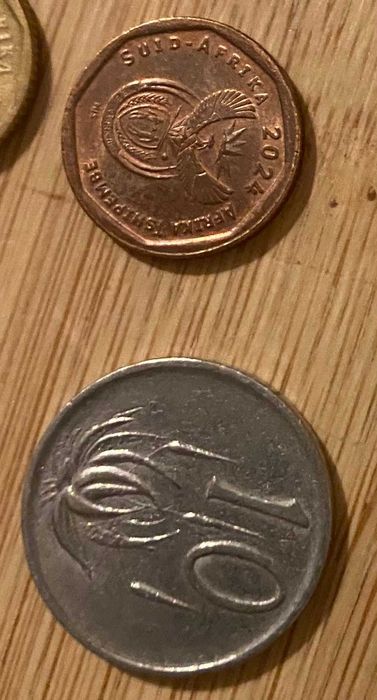 Moedas de 10 cêntimos da África do Sul