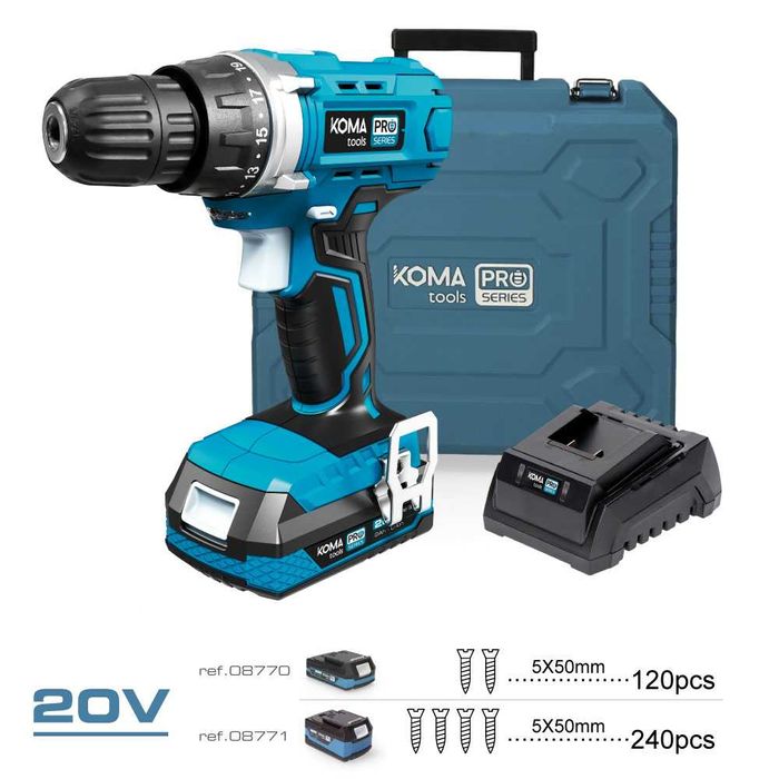 Berbequim Aparafusador 20V com bateria e carregador novo com garantia