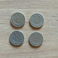 Stare monety 4 szt o nominale 50 groszy z 1983 roku ze znakiem mennicy